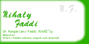 mihaly faddi business card